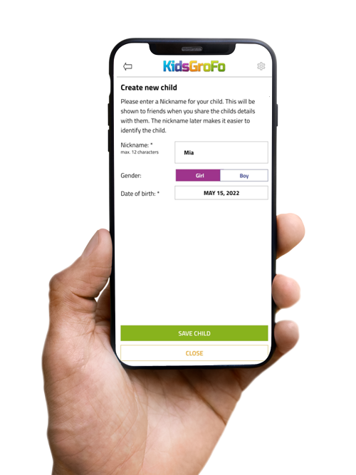 Neues Kind in der KidsGroFo App anlegen
