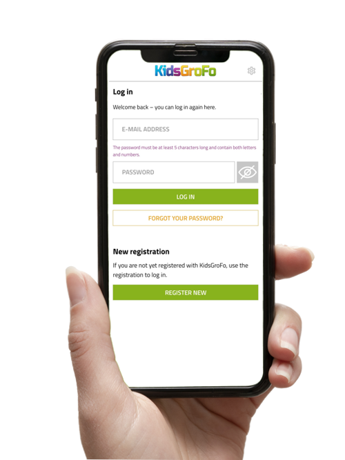 Sich in der KidsGroFo App einloggen